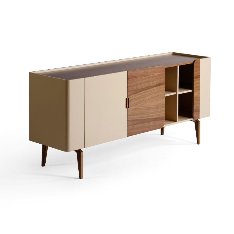 Modern Wood Sideboard with Cabinets and Drawers