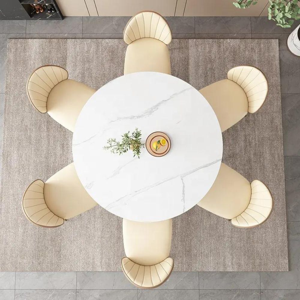 Modern Minimalist Slate Round Dining Table