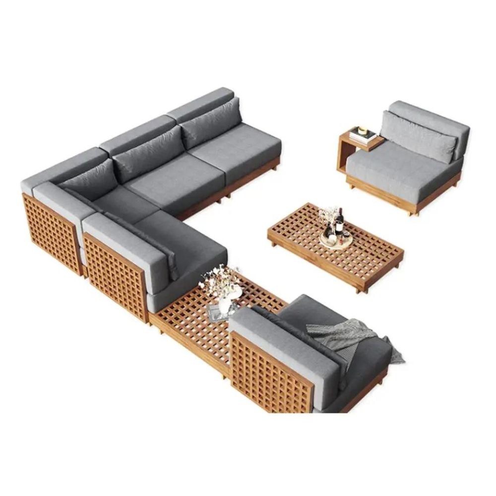 9-Piece Outdoor Sofa with Quick Dry Foam