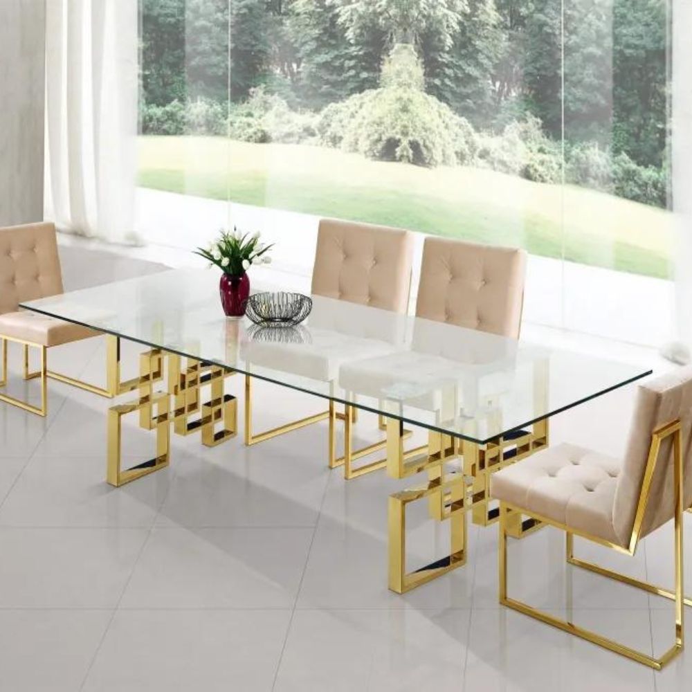 Modern Glass Rectangle Dining Table