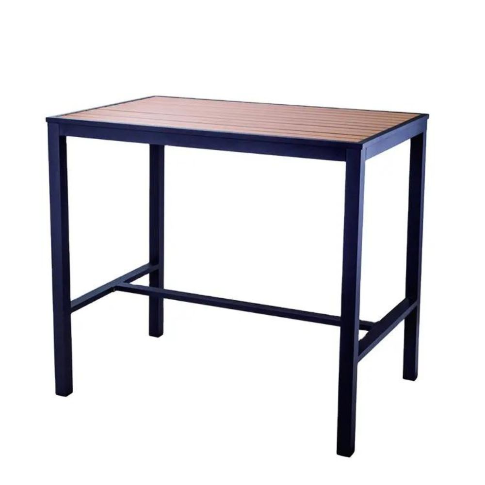 Aluminum Wood Dining Bar Table