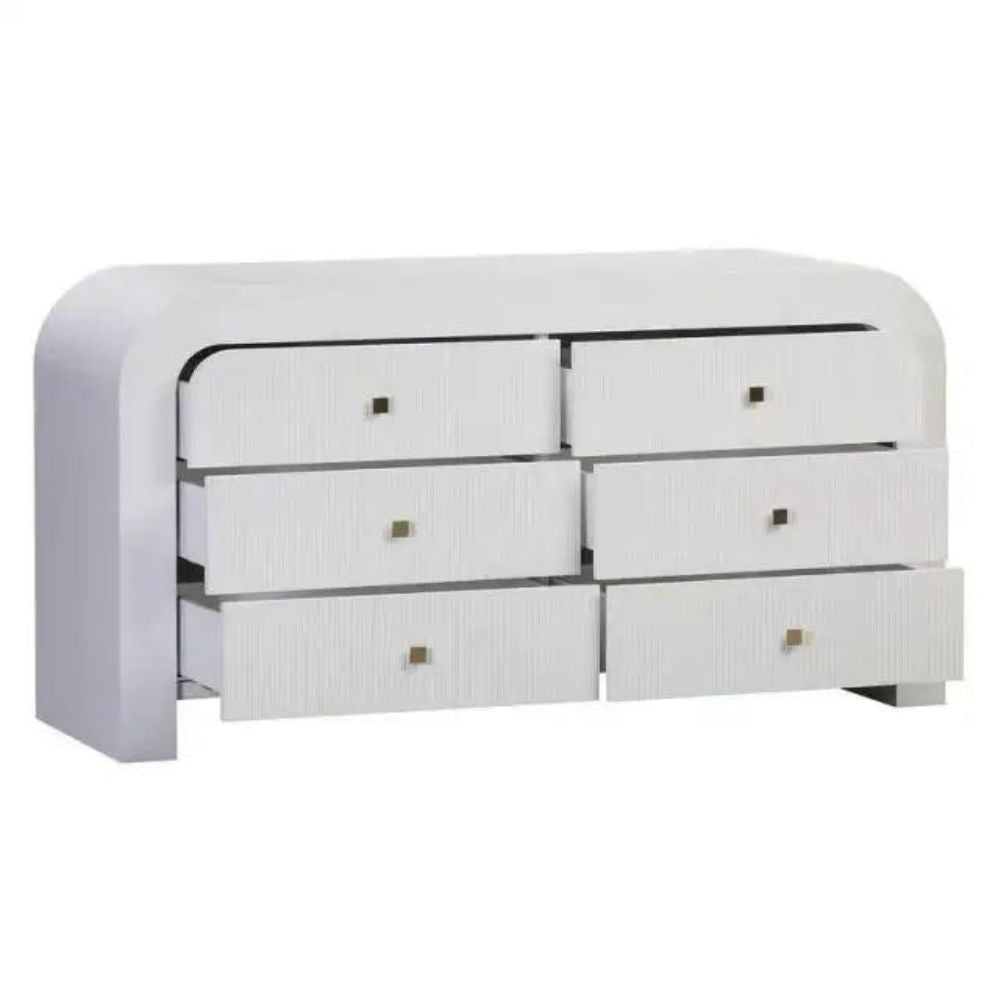 Solid Wood Modern White Dresser