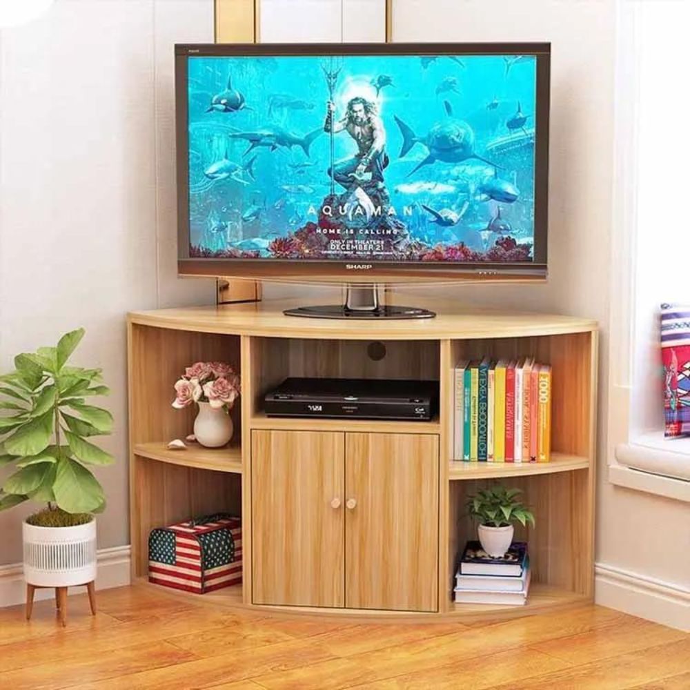 Modern Triangle Wooden TV Stand